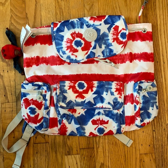 Kipling backpack born to be bold red white & blue - Picture 1 of 4